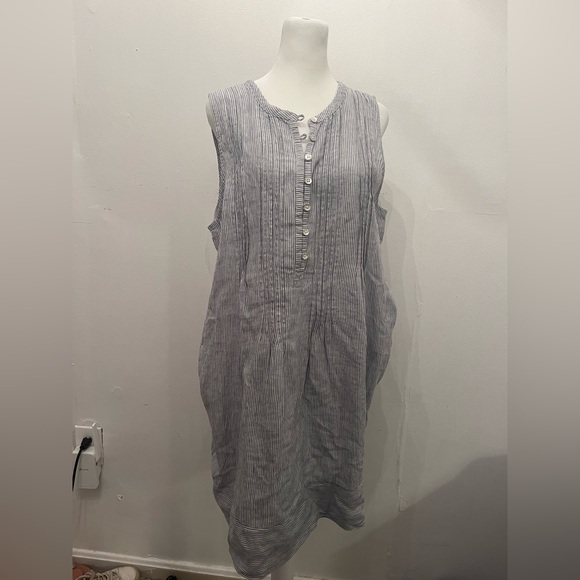 Faherty Isha Striped Button Sleeveless Dress Small - Picture 2 of 3